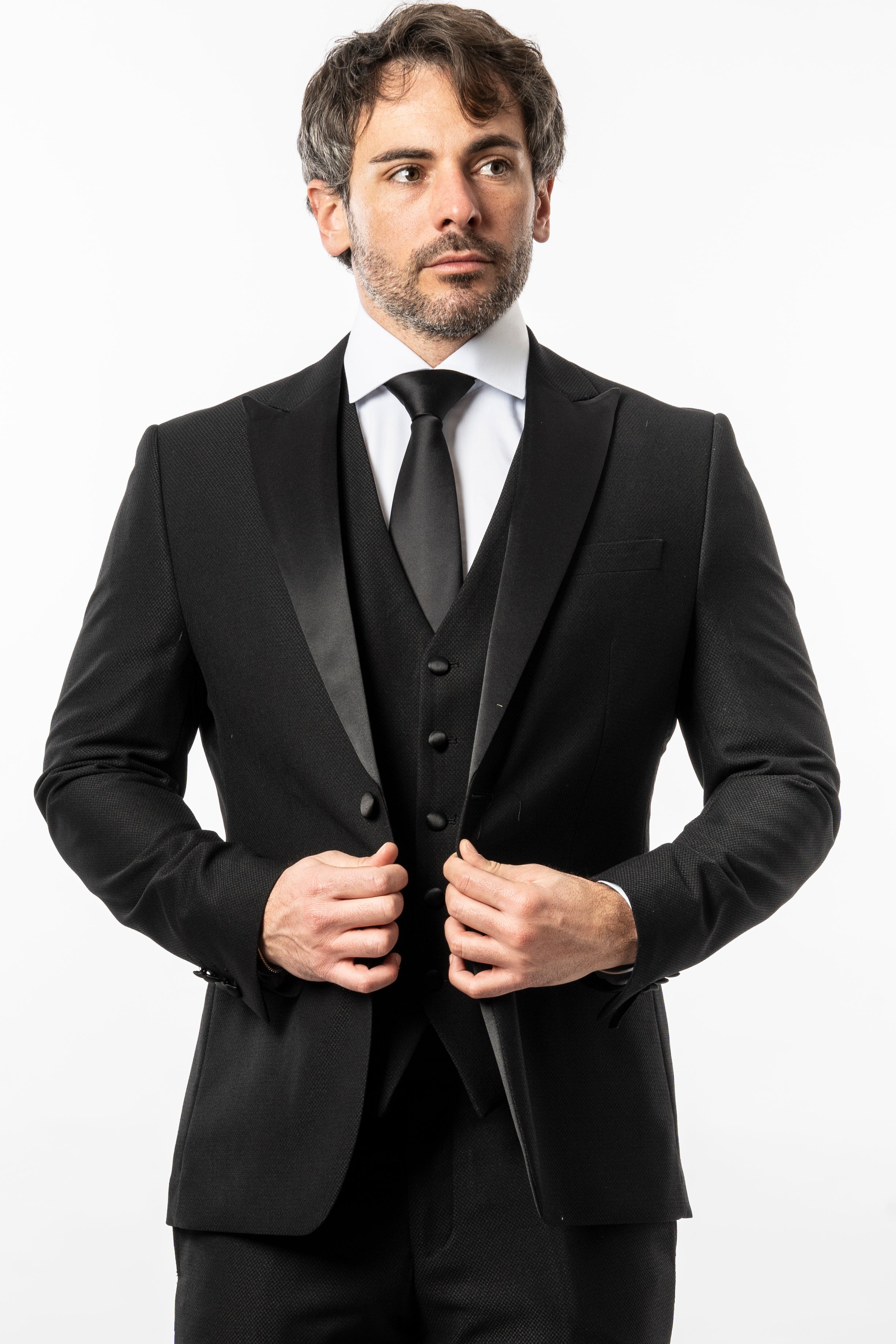 Abito Smoking Slim 3 pezzi - Vinc Eno Nero